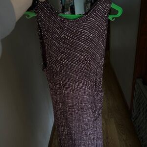 Loft Midi Tank Dress Wine Red Purple Stretchy Lined